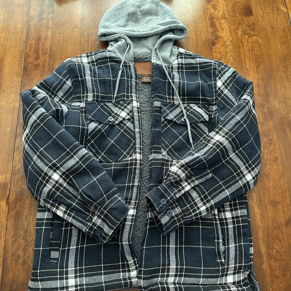 Plaid Hooded Shirt Jacket